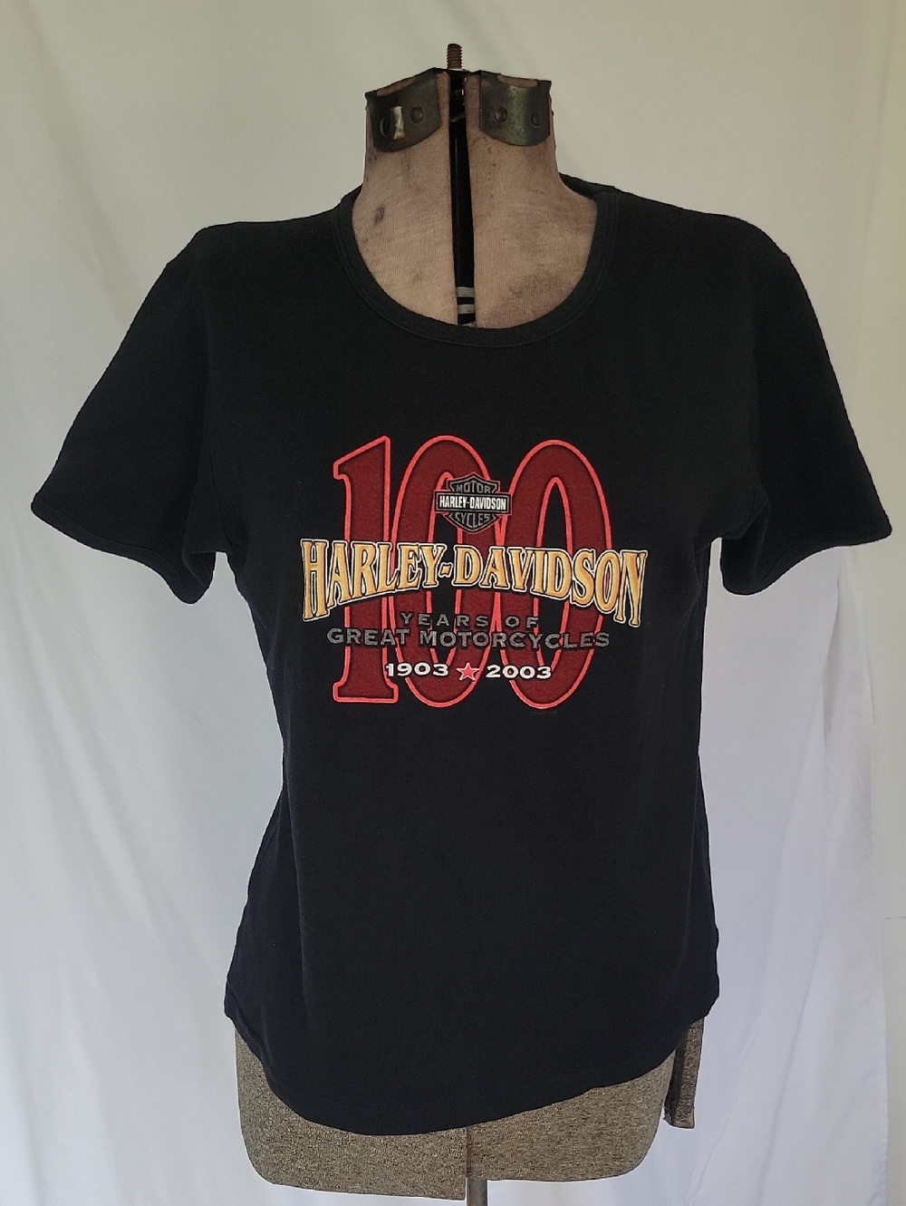 Harley Davidson 100th Anniversary Top, Large, Black, Vintage